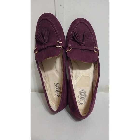 Women's Cliffs By White Mountain Gainful Purple Suede Slip On Loafers Sz 7.5 - Picture 6 of 6